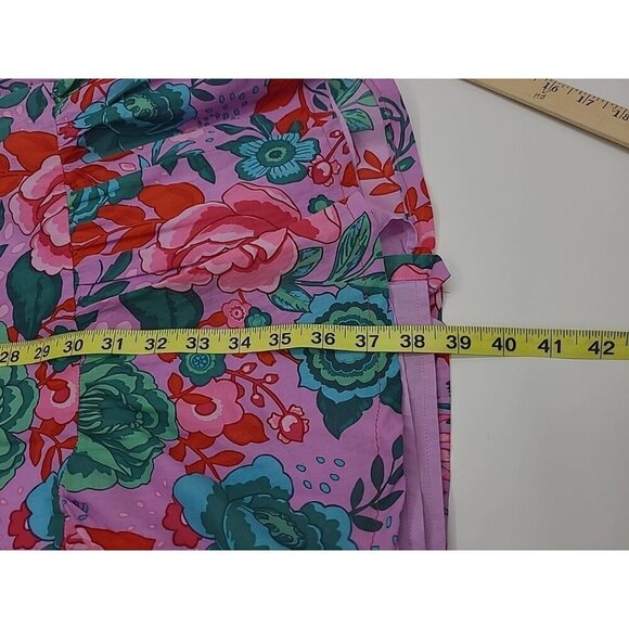 Talbots Dress Women's Size 8 Petite Lightweight Floral Fitted Ruffle Hem - Picture 8 of 8